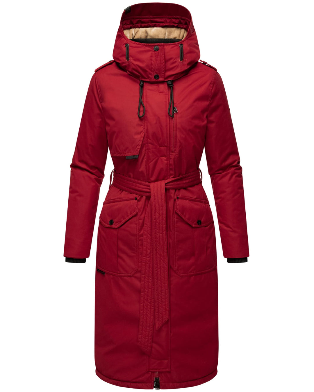 Navahoo Damen Wintermantel Warmer Parka lang mit hohem Kragen und weicher Kapuze Hokulanii XS-XXL L