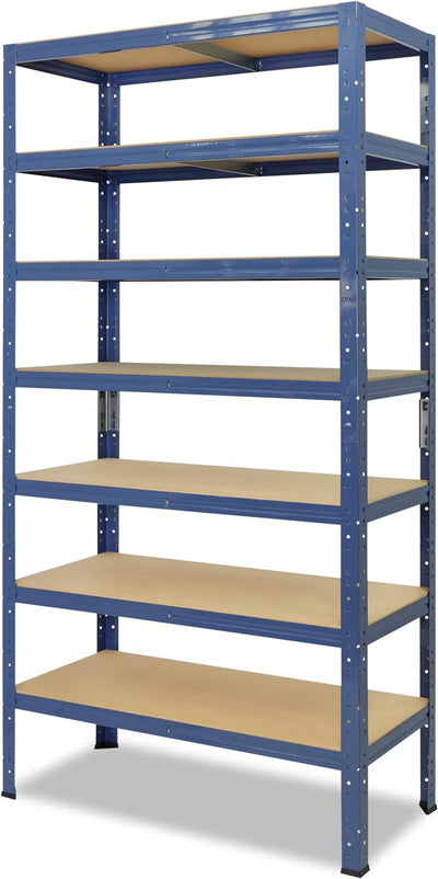 shelfplaza® 180x40x30cm Home Schwerlastregal blau/Metallregal mit 7 Böden/Kellerregal Metall, Garage