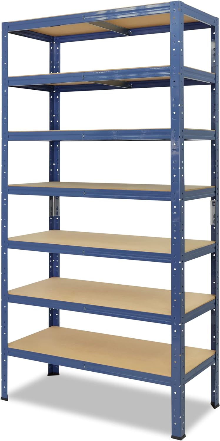 shelfplaza® 180x40x30cm Home Schwerlastregal blau/Metallregal mit 7 Böden/Kellerregal Metall, Garage