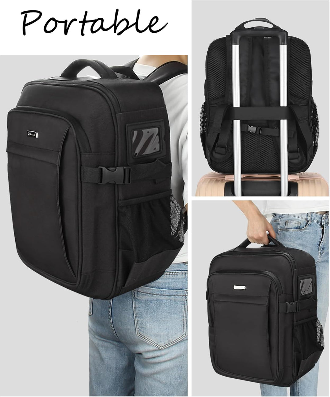Make-up Rucksack, Profi Reise Make-up-Koffer Set für Frauen – XL Kosmetik-Organisierer mit Pinselauf