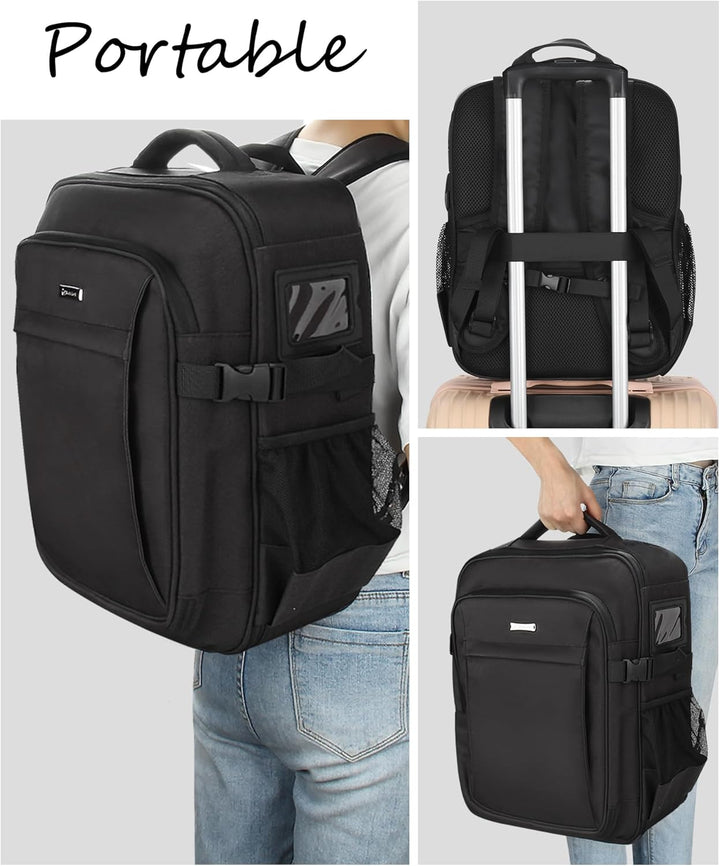 Make-up Rucksack, Profi Reise Make-up-Koffer Set für Frauen – XL Kosmetik-Organisierer mit Pinselauf