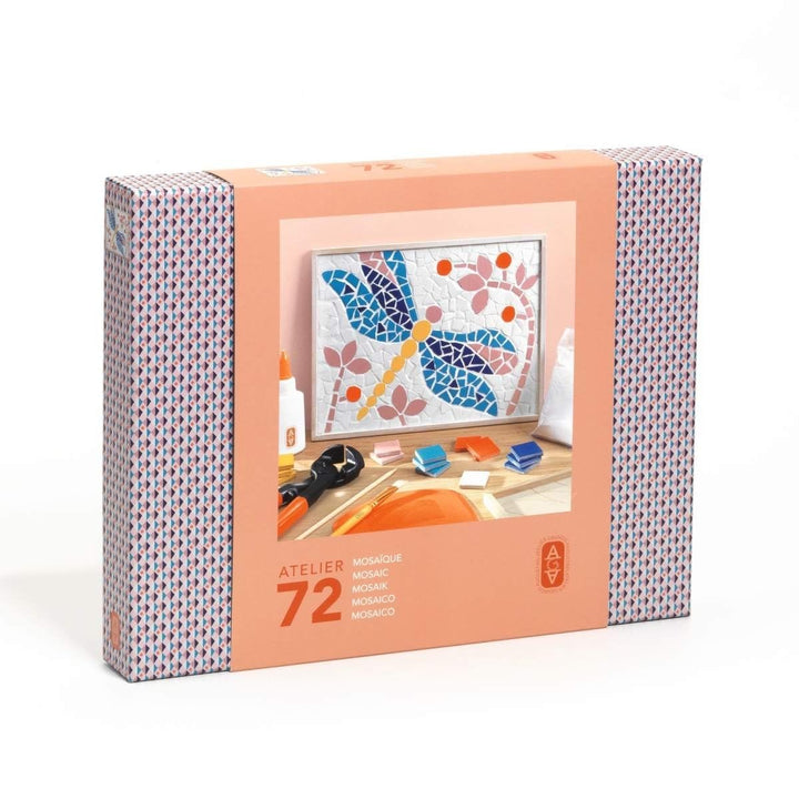 DJECO Atelier 72 Mosaik-Set für Erwachsene, DIY-Kreativset mit Keramikplättchen, Werkzeugen &amp; Video-