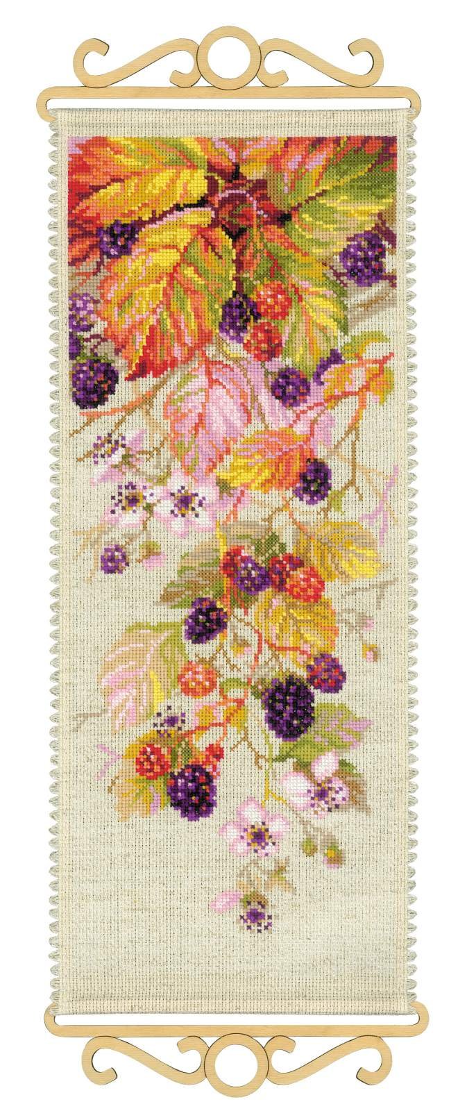 Riolis Kreuzstich-Set BlackBerry Kreuzstich-kit7.5-inch X 19 14 Count, Acryl, Mehrfarbig