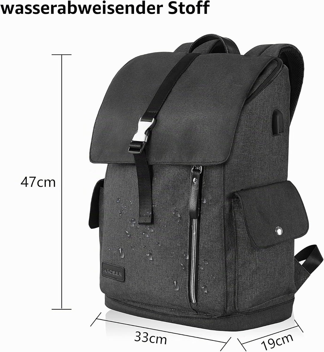 KROSER Laptop Rucksack 17,3 Zoll Damen Herren Schultasche Tagesrucksack Wasserabweisend Grosse Gepäc