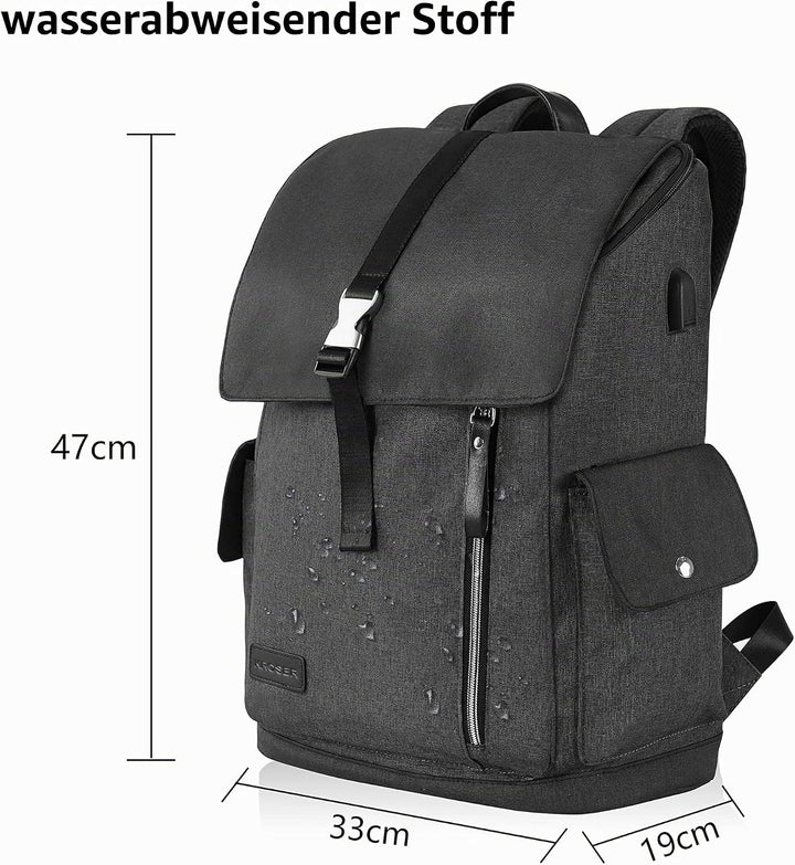 KROSER Laptop Rucksack 17,3 Zoll Damen Herren Schultasche Tagesrucksack Wasserabweisend Grosse Gepäc