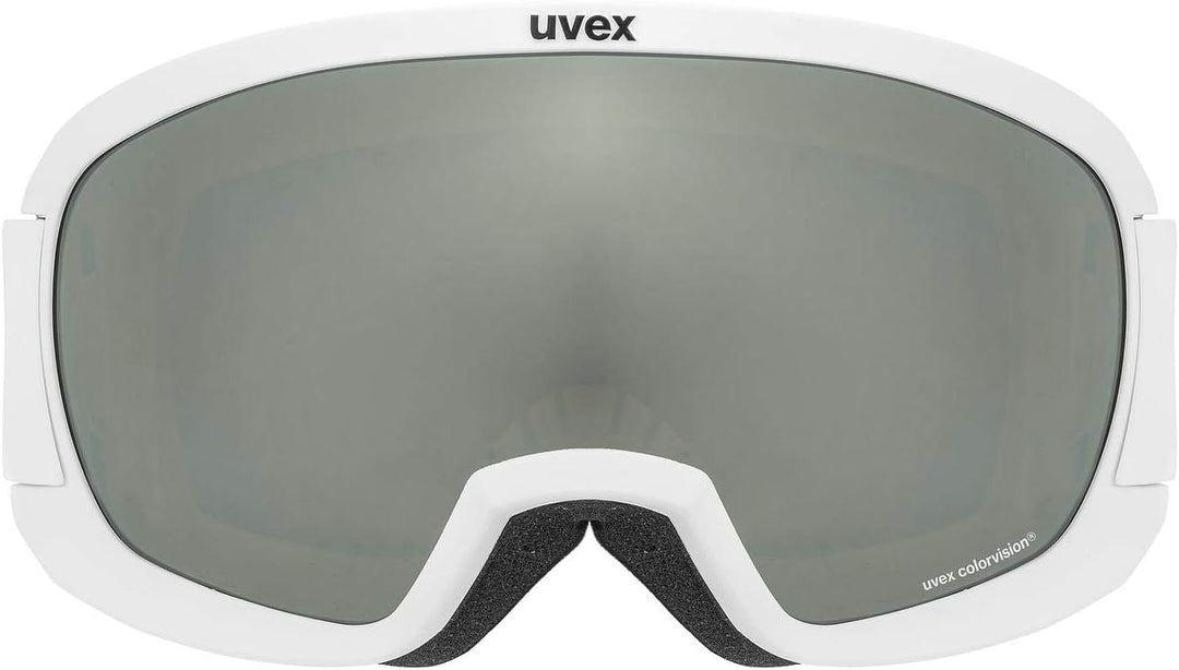 Uvex Unisex Contest Cv Skibrille (1er Pack) Einheitsgrösse white mat/silver-green, Einheitsgrösse wh