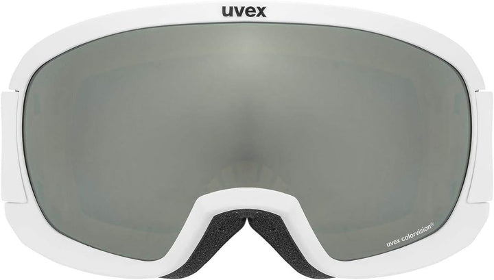 Uvex Unisex Contest Cv Skibrille (1er Pack) Einheitsgrösse white mat/silver-green, Einheitsgrösse wh
