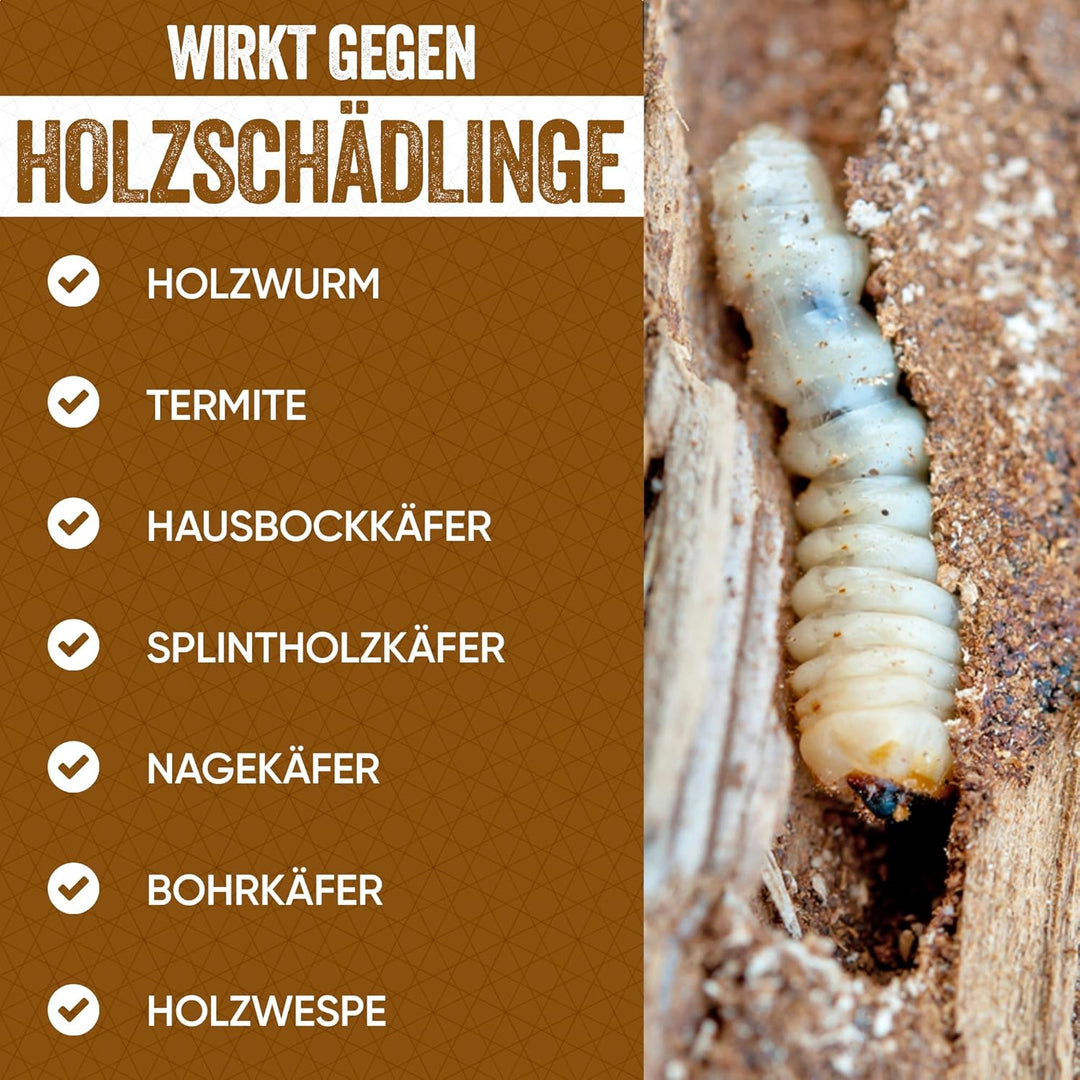 Biologischer Holzschutz HAresil Basic 5l, Holzwurmbekämpfung zum Vorbeugen und Bekämpfen von Holzwur