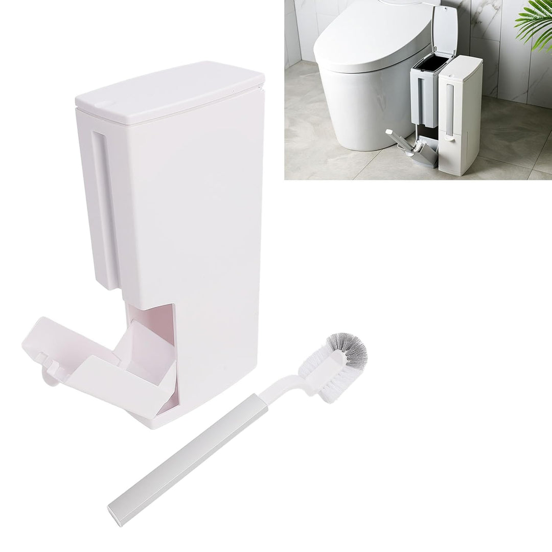 Ejoyous Badezimmer Mülleimer, Badezimmermülleimer mit Deckel 3 in 1 Bad Mülleimer mit Toilettenbürst