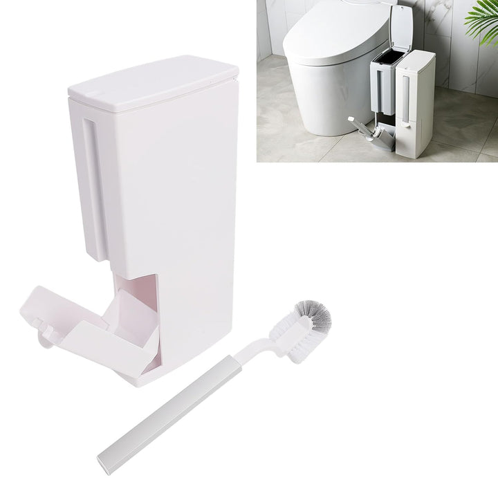 Ejoyous Badezimmer Mülleimer, Badezimmermülleimer mit Deckel 3 in 1 Bad Mülleimer mit Toilettenbürst