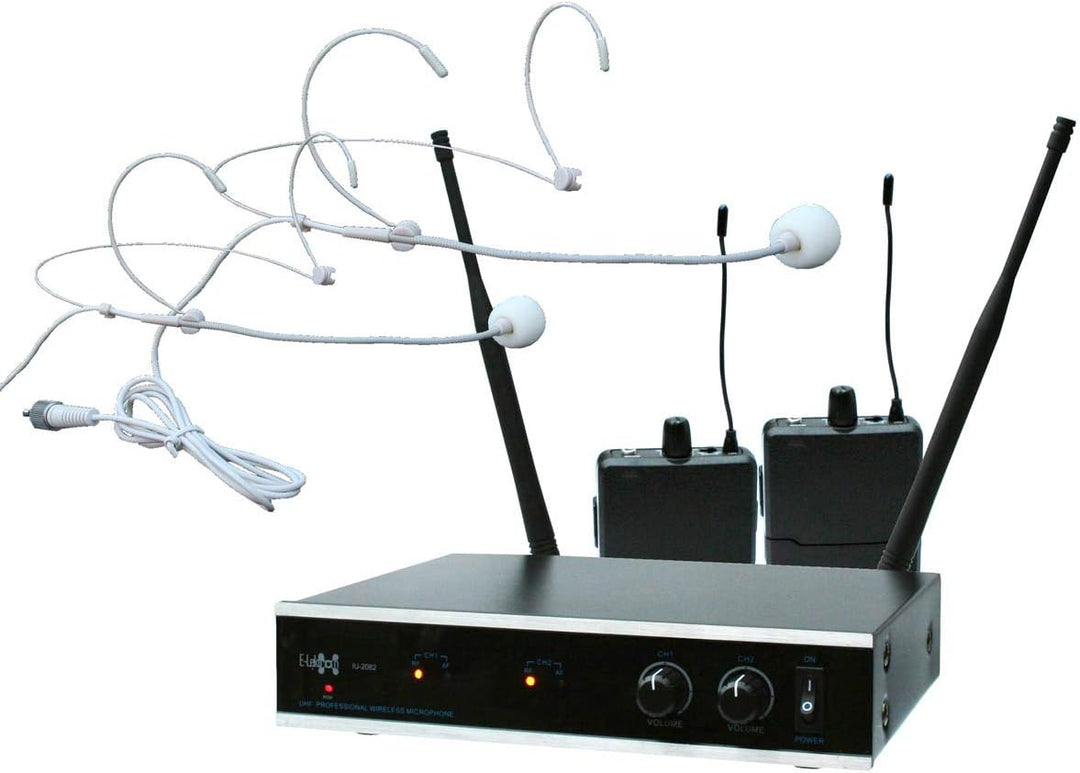 E-Lektron IU-2082H digital UHF Funkmikrofon System 2X Headset-Mikrofon drahtlos Set