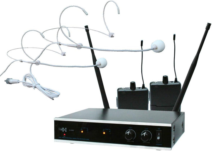 E-Lektron IU-2082H digital UHF Funkmikrofon System 2X Headset-Mikrofon drahtlos Set