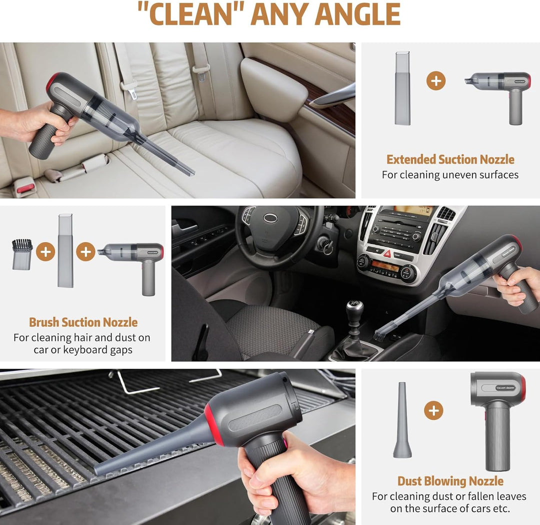 Handstaubsauger, 9000 PA Handstaubsauger Kabellos, Mini/Tragbar/Aufladbar USB Vacuum Cleaner, für Ti