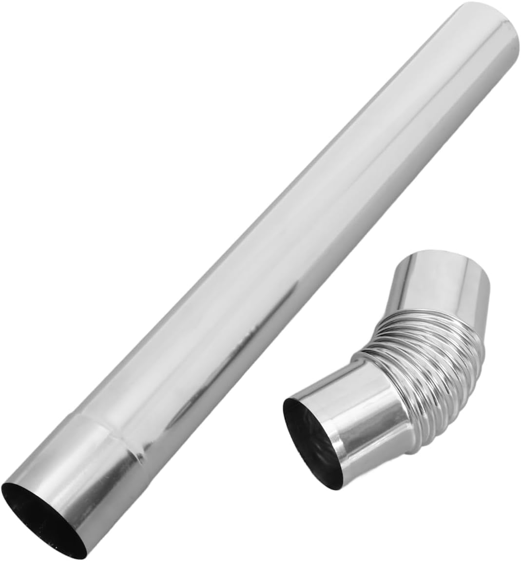 Cabilock Edelstahl Kaminrohr Set, 50X6cm Geradem Rohr und 45° Winkelrohr für Zeltofen und Camping He