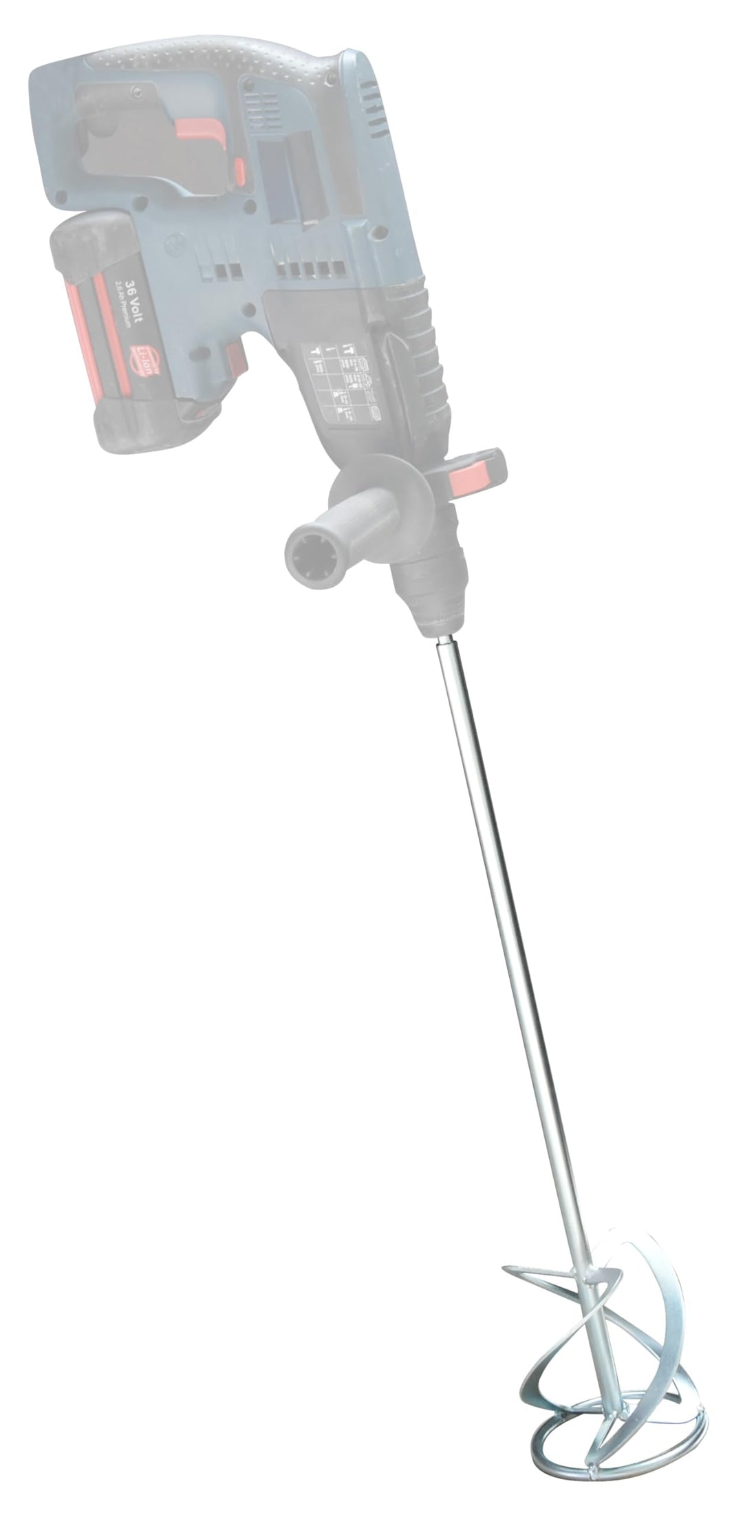 TIVOLY - Mischer aus dicken Materialien SDS+ für Bohrhammer – L 600 mm – Ø 120 mm – Schaft aus Karbo