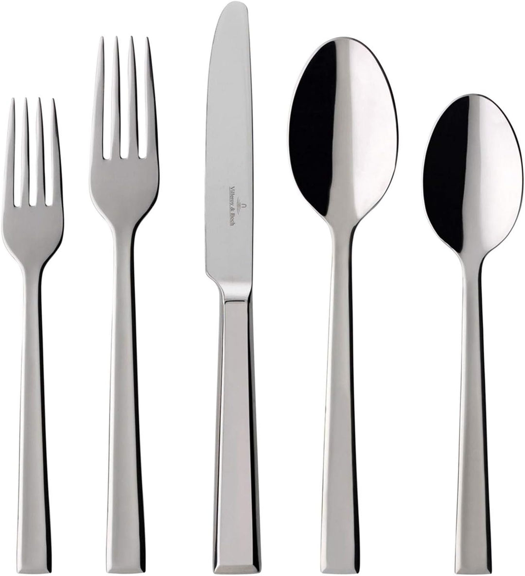 Villeroy & Boch Victor Tafelbesteck/pflegeleichtes Besteck Set aus poliertem, rostfreiem Edelstahl/g