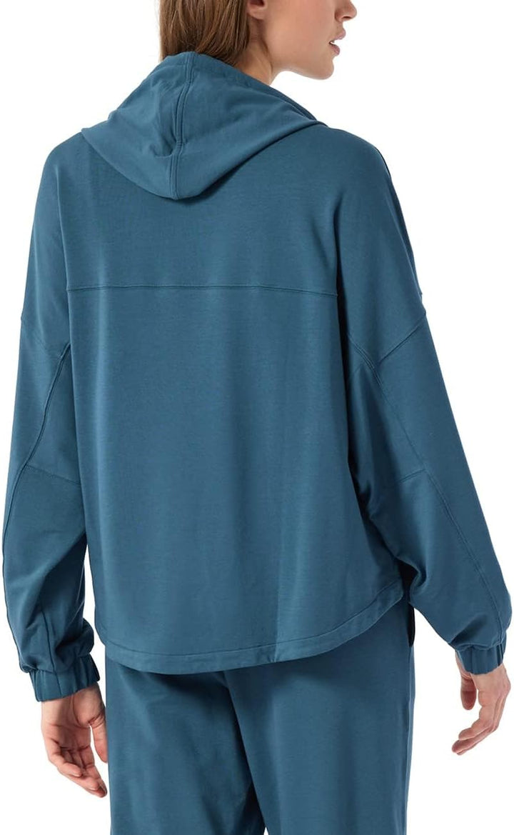 Schiesser Damen Langarmshirt Pyjamaoberteil 38 Blaugrün, 38 Blaugrün