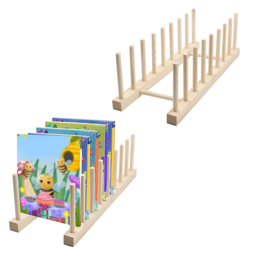 2 Stück Kinder Bücherregal 8 Fächer Bücherbank aus Holz Kinderbücherregal Aufbewahrung Ausstellungsr