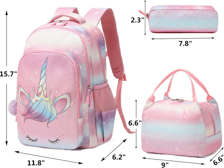Jumpopack Schulrucksack Kinder Einhorn Schulranzen Kinderrucksack Regenbogen Kinder Schultasche Schu