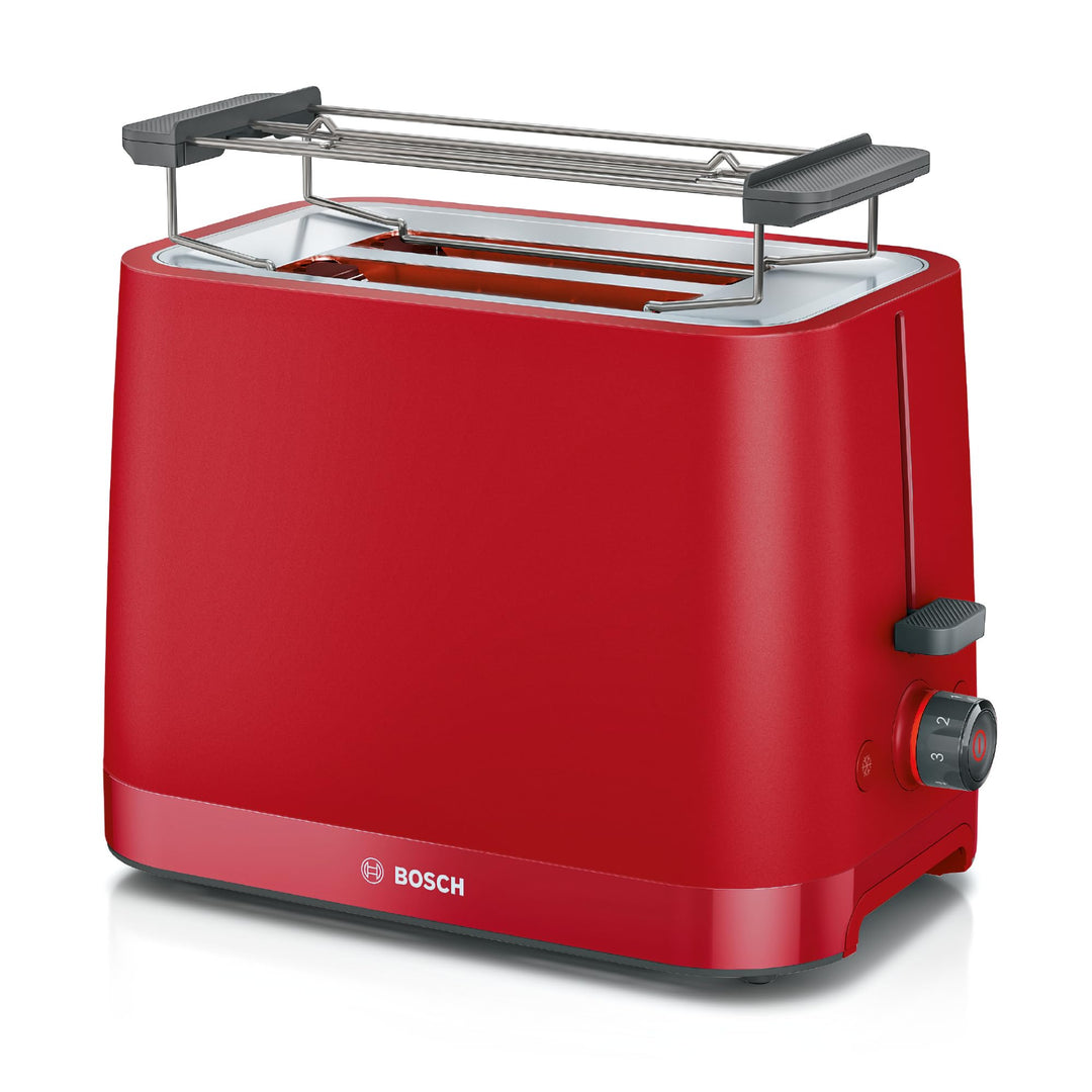 Bosch Kompakt Toaster MyMoment TAT3M124, entnehmbarer klappbarer Brötchenaufsatz, mit Auftaufunktion