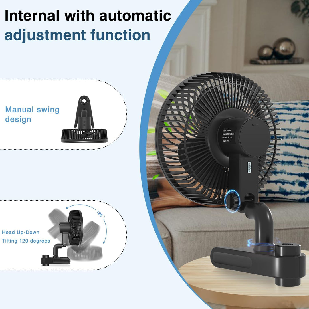 Aygrochy 10W Grow Ventilator mit Clip, EC-Motoren Grow lüfter mit 10-Geschwindigkeiten, IP-44 Schutz