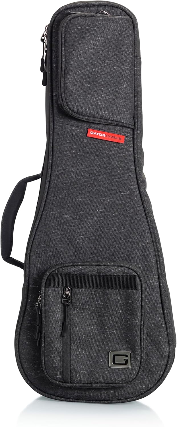 Gator Cases Transit Series Gigbag für Konzert-Ukulele, schwarze Aussenseite (GT-UKE-CON-BLK), Anthra