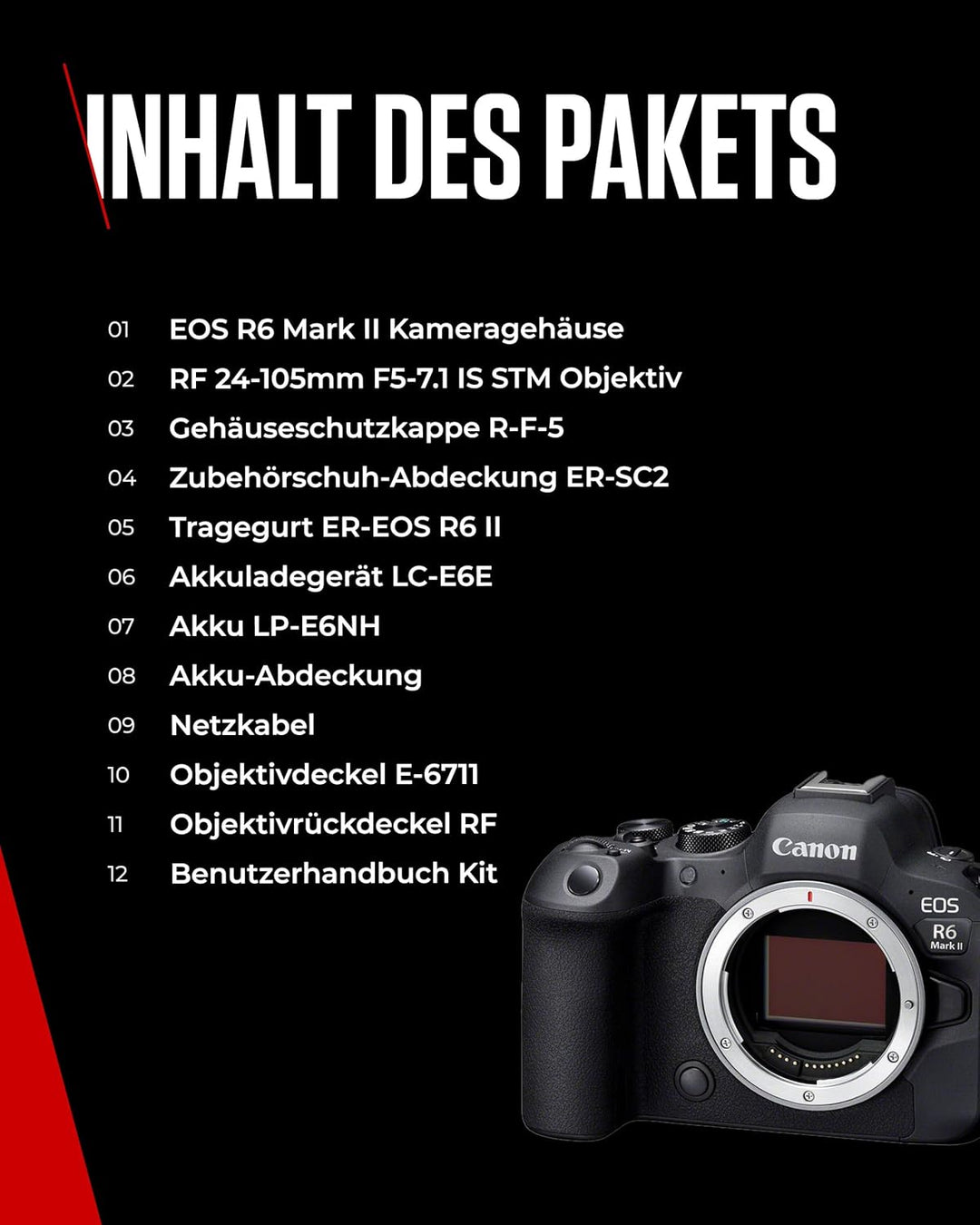 Canon EOS R6 Mark II Body + Objektiv RF 24-105mm f/4-7.1 IS STM