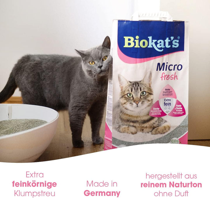 Biokat's Micro fresh Katzenstreu mit Sommer-Duft - Klumpstreu aus Bentonit mit extra feiner Körnung