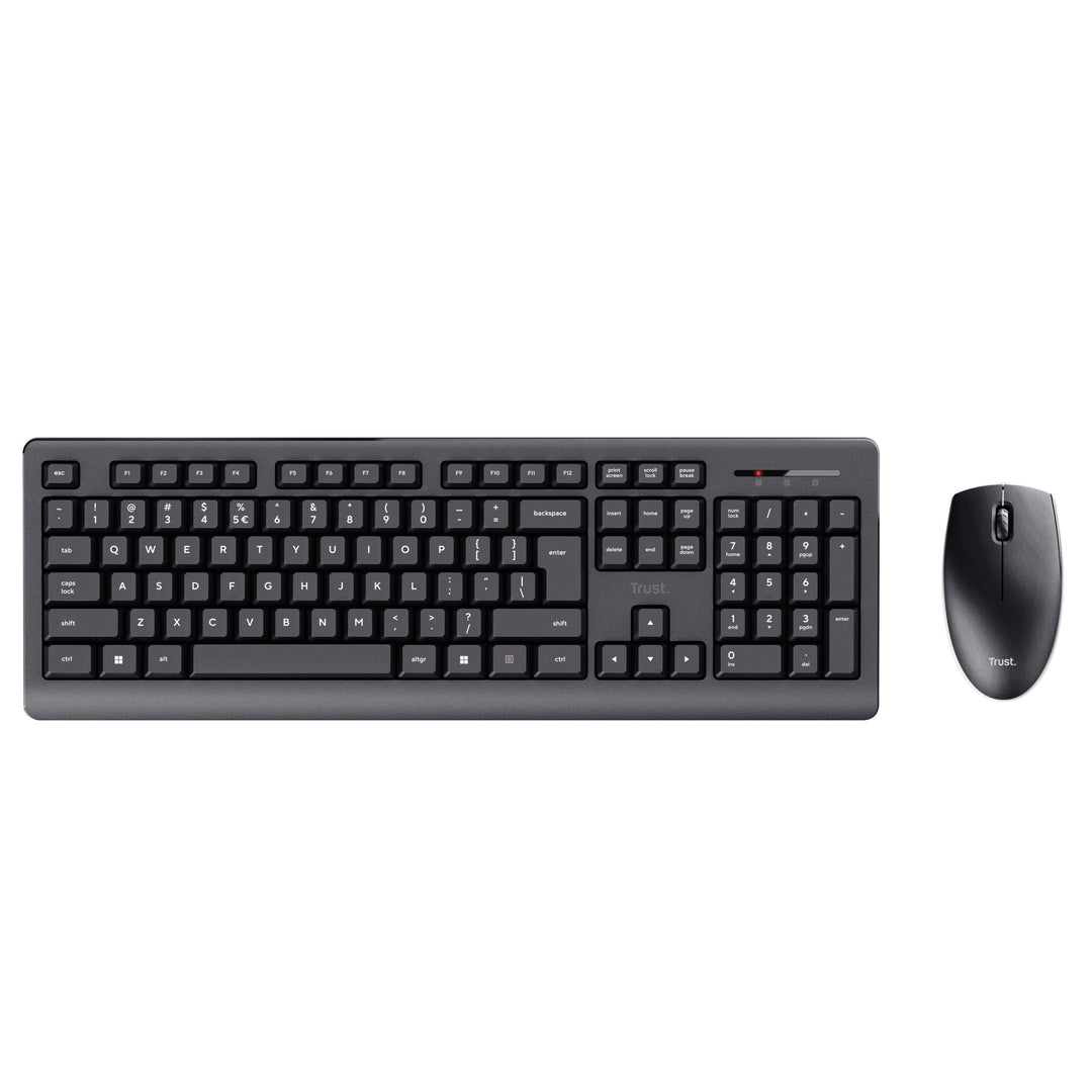 Trust Primo Italienisches QWERTY-Layout Tastatur und Maus Set Kabellos Kabellose Tastatur und Maus,