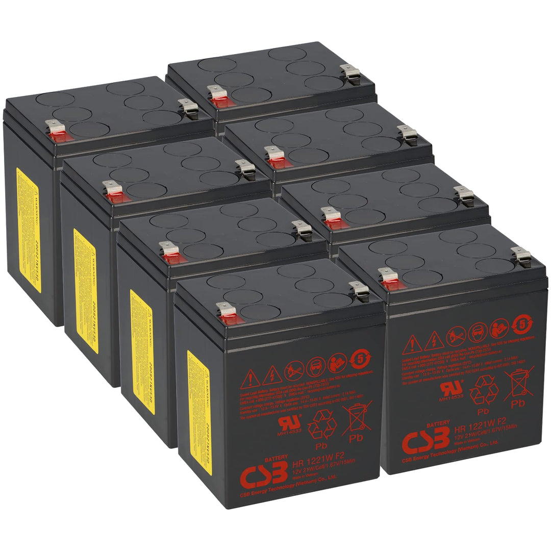 8X CSB-HR1221WF2 kompatibles Akku Set geeignet für APC RBC43 RBC 43 Plug & Play USV UPC
