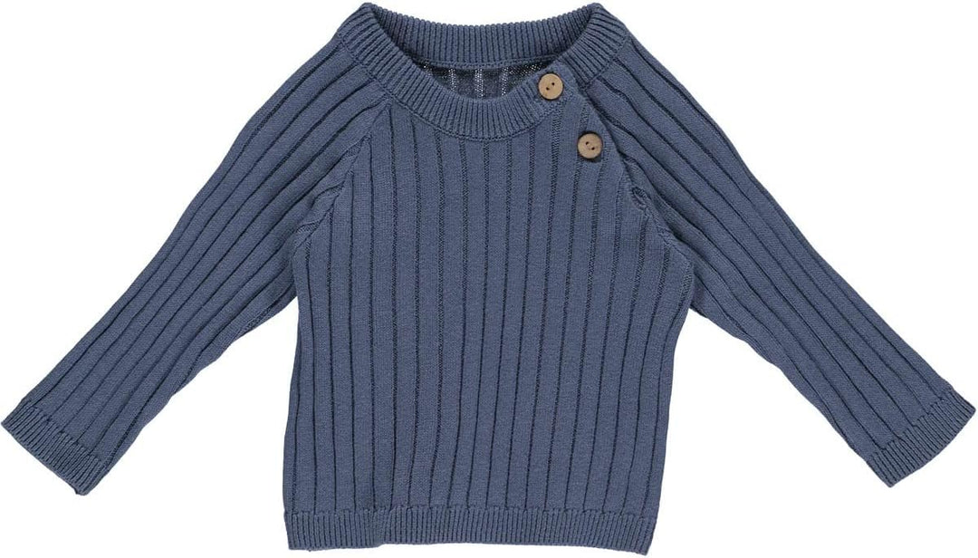Müsli by Green Cotton Baby-Jungen Knit Rib Pullover Sweater 74 Indigo, 74 Indigo