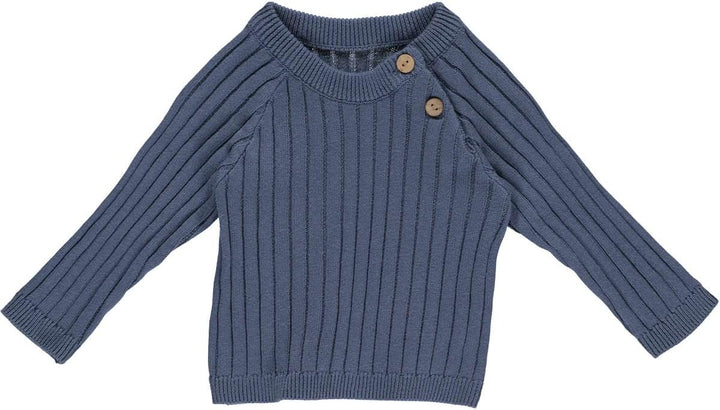 Müsli by Green Cotton Baby-Jungen Knit Rib Pullover Sweater 74 Indigo, 74 Indigo