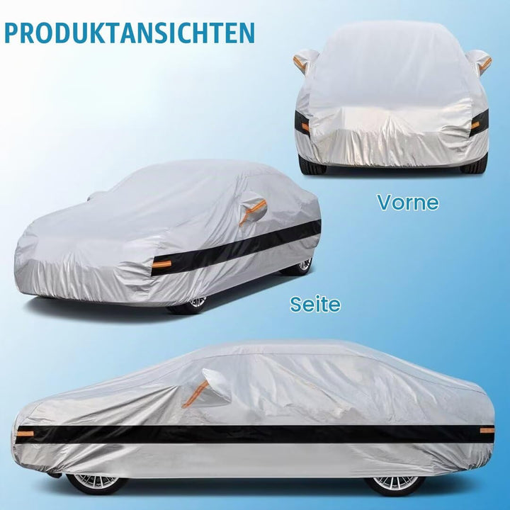10 Schichten Autoabdeckung 100% Wasserdicht, Auto Abdeckplane für Vollgarage Regen Sonne Staub UV。Fi