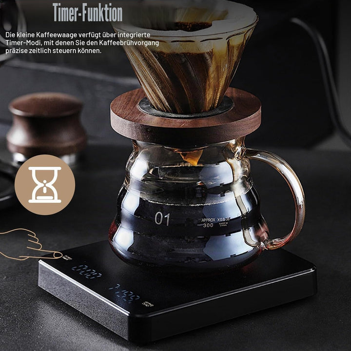 Digitale Kaffeewaage mit Timer, Espressowaage 3 kg/0,1 g, Präzisionswaage, Hohe Präzision, Wiederauf