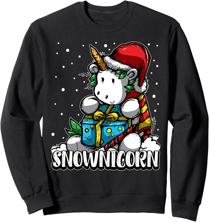 Weihnachten Schneemann Einhorn Geschenk Snownicorn Kostüm Sweatshirt