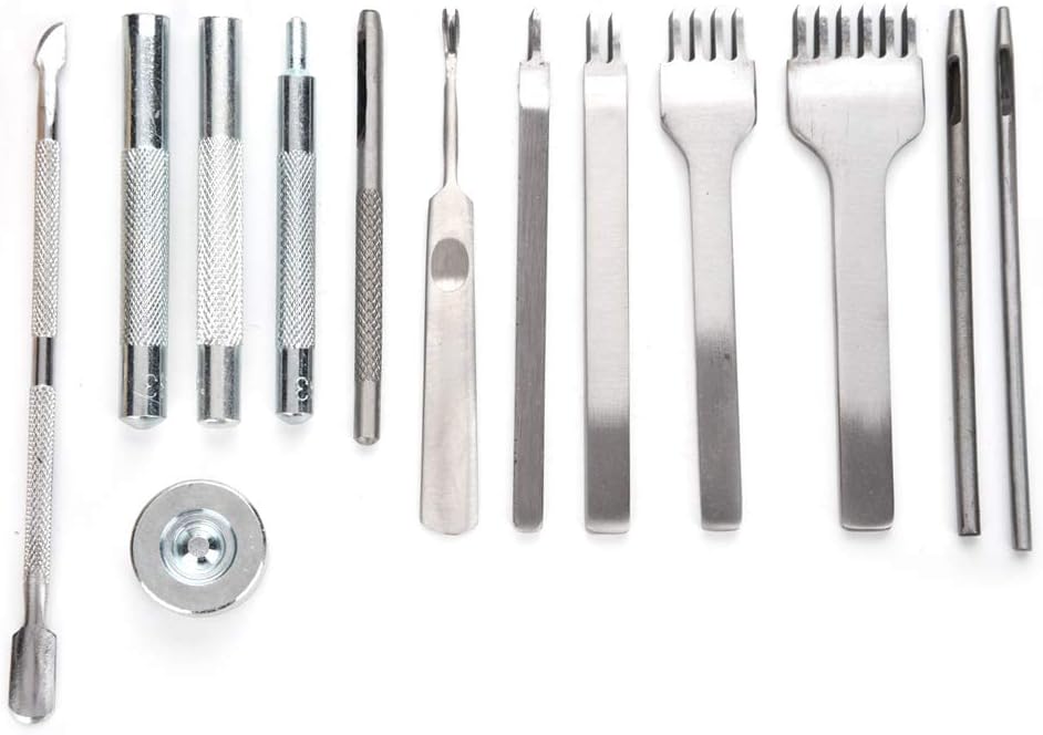 42 Stücke Leder Craft Kit mit Leder Arbeitswerkzeuge, Punch DIY Kit Professionelle Nähte Nähwerkzeug
