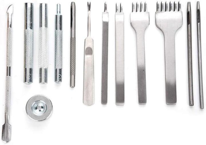 42 Stücke Leder Craft Kit mit Leder Arbeitswerkzeuge, Punch DIY Kit Professionelle Nähte Nähwerkzeug