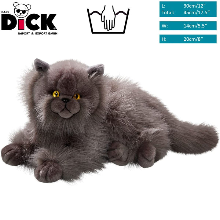 Carl Dick Katze, Perserkatze grau, Plüschtier, Kuscheltier ca. 30cm 3433, Grau