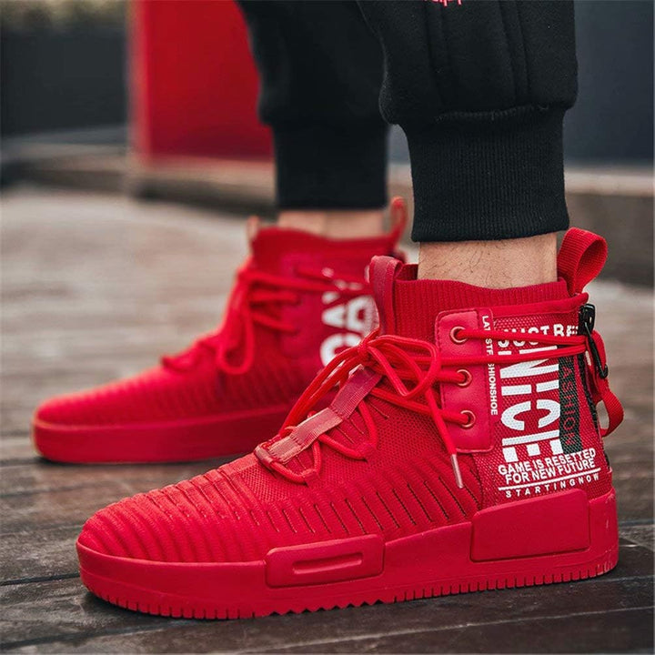 FUSHITON Herren Sportschuhe High Top Turnschuhe Mode Freizeitschuhe Draussen Laufschuhe Sneakers Lei