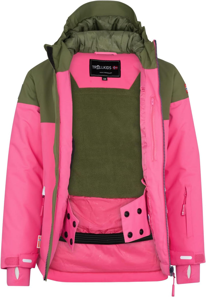 Trollkids Hallingdal Mädchen Skijacke 164 Dunkle Olive/Hellmagenta/Marine, 164 Dunkle Olive/Hellmage