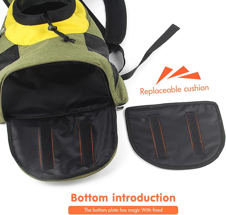 PETCUTE Hunderucksack für mittelgrosse kleine Hunde,Verstellbare Katzenrucksack mit Kopf-Out und Aus