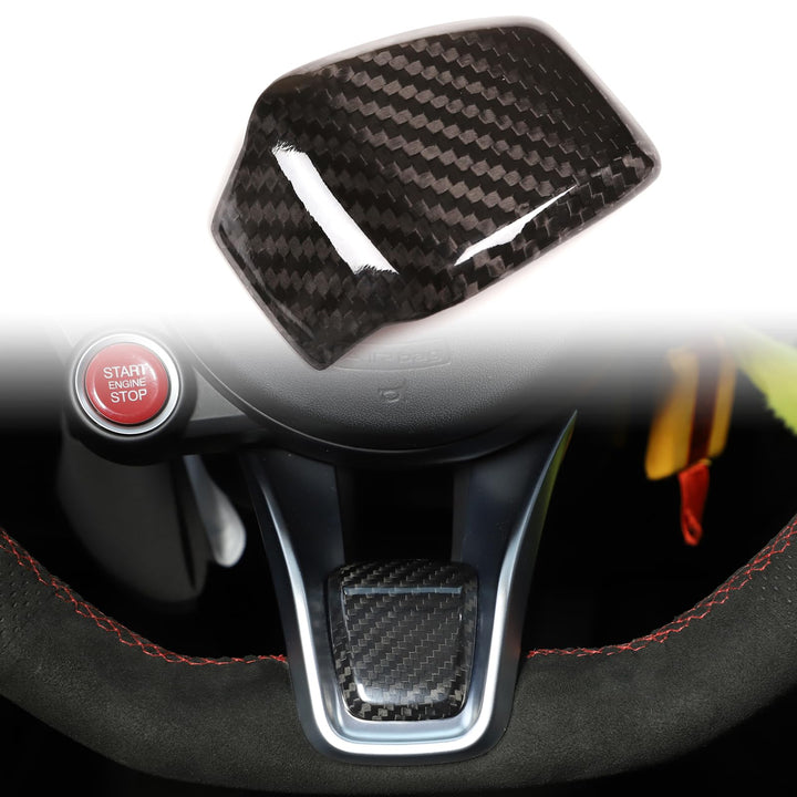 100 % echte Kohlefaser Lenkrad Emblem Dekor Aufkleber Abzeichen Dekoration für Alfa Romeo Giulia Ste