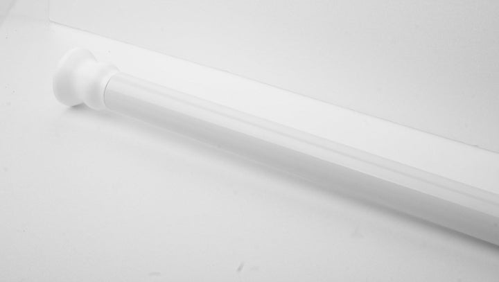RIDDER 55101-350 Duschvorhangstange Ø 25 mm ausziehbar von 70-115 cm, Aluminium, weiss Weiss Ø 25 mm