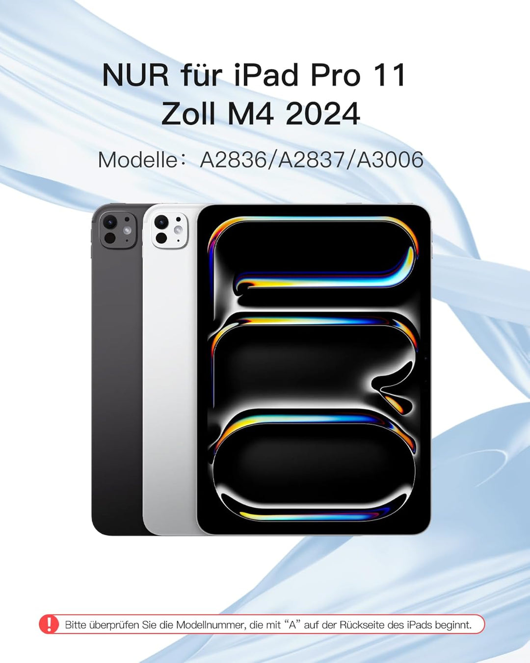 Inateck Hülle mit Tastatur für iPad Pro 11 2024, ACE Touch Ultraleichte Tastatur Abnehmbar, mit Touc