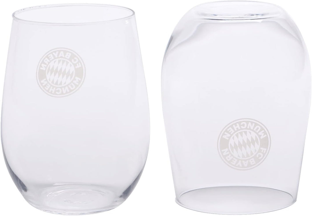 FC Bayern München Wasserglas 2er-Set I Fussball 2 Stück (1er Pack), 2 Stück (1er Pack)