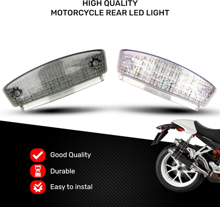 aVDB-moto LED-Bremslicht mit integriertem Blinker kompatibel mit Ducati Monster (Getönt), Getönt