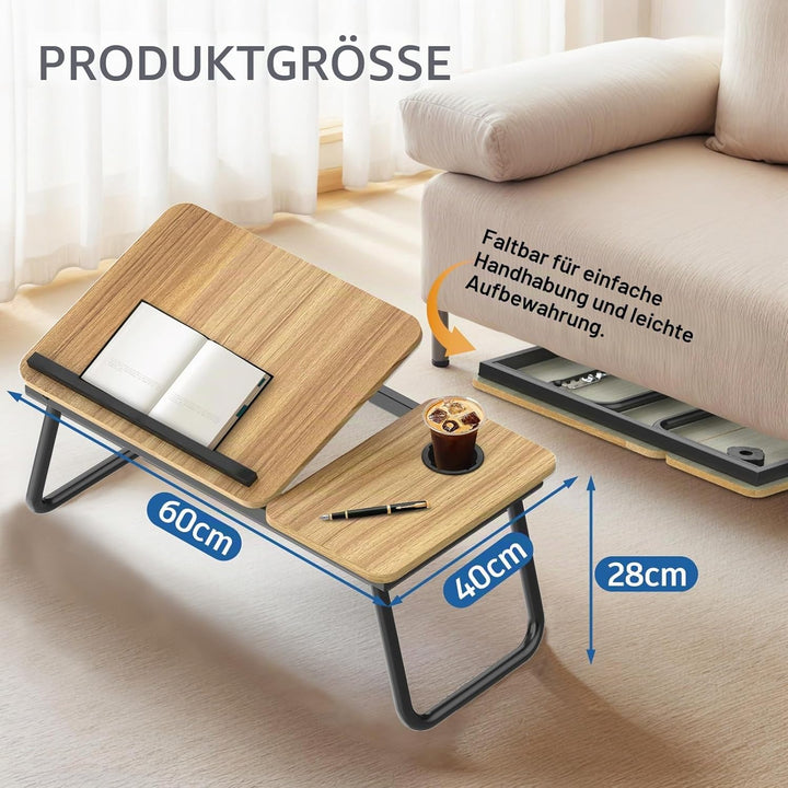 Huracan Laptoptisch Betttablett Klappbar, Tragbares Laptop Tisch für Bett, Lapdesk mit Schublade und