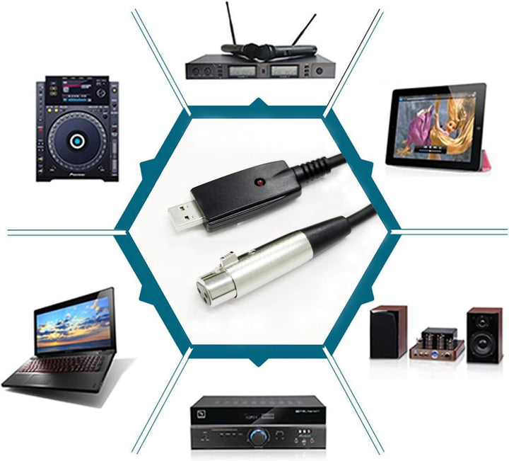 USB zu XLR Mikrofonkabel - 3 Pin Mic Link Converter Kabel Studio Audio Kabel Anschluss Cords Adapter