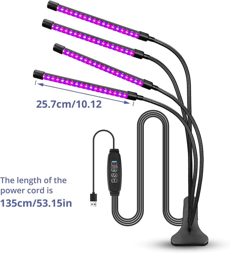 Sondiko LED Pflanzenlampe für Zimmerpflanzen mit Vollem Spektrum–Automatischer Ein-/Ausschalter (3/9