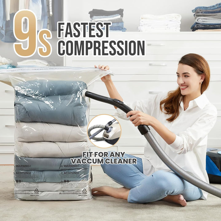 TAILI Vakuumbeutel für Kleidung Gross Würfel, 12 Jumbo Vakuumbeutel für Bettdecken Vacuum Bags for C